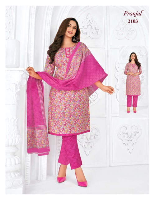 Priyanka Vol 21 By Pranjul Cotton Dress Material Catalog
